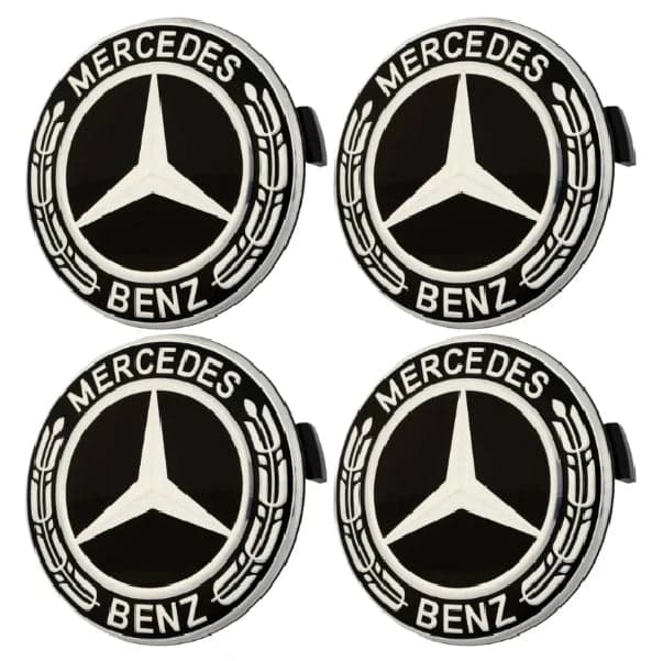 Set of 4 Mercedes-Benz Alloy Wheel Center Caps 75mm
