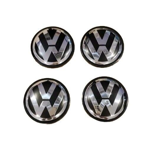 Set of 4 Volkswagen Wheel Center Caps Chrome 65mm