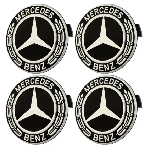 Set of 4 Mercedes Benz Genuine Alloy Wheel Center Caps 75mm